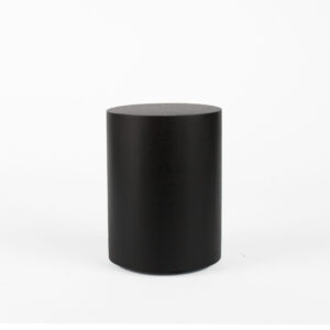 Round wooden base black matte finish