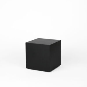 square wooden pedestal